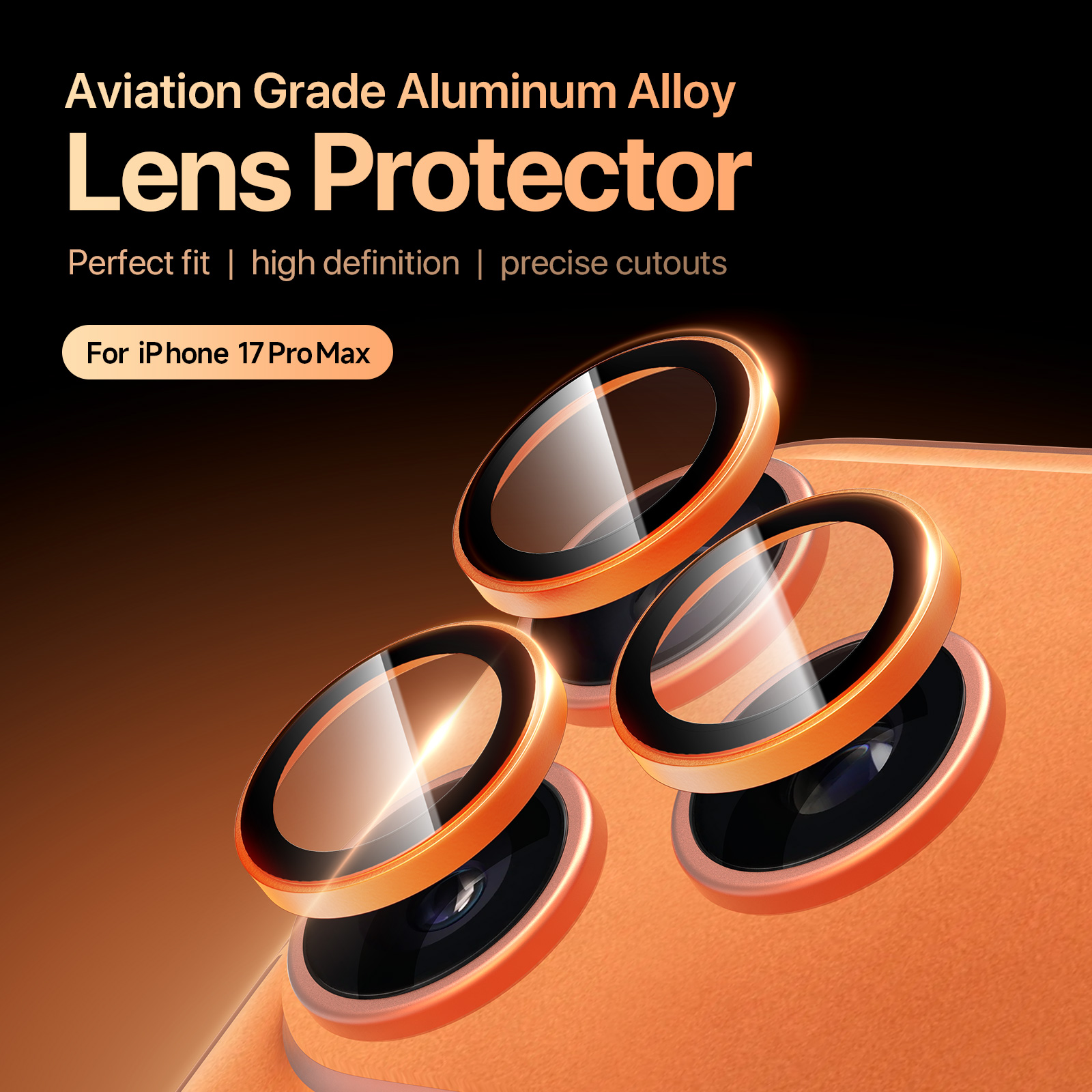 iPhone 17 Pro/17 Pro Max - DUX DUCIS Camera Lens Glass Protector Deep Blue - 4