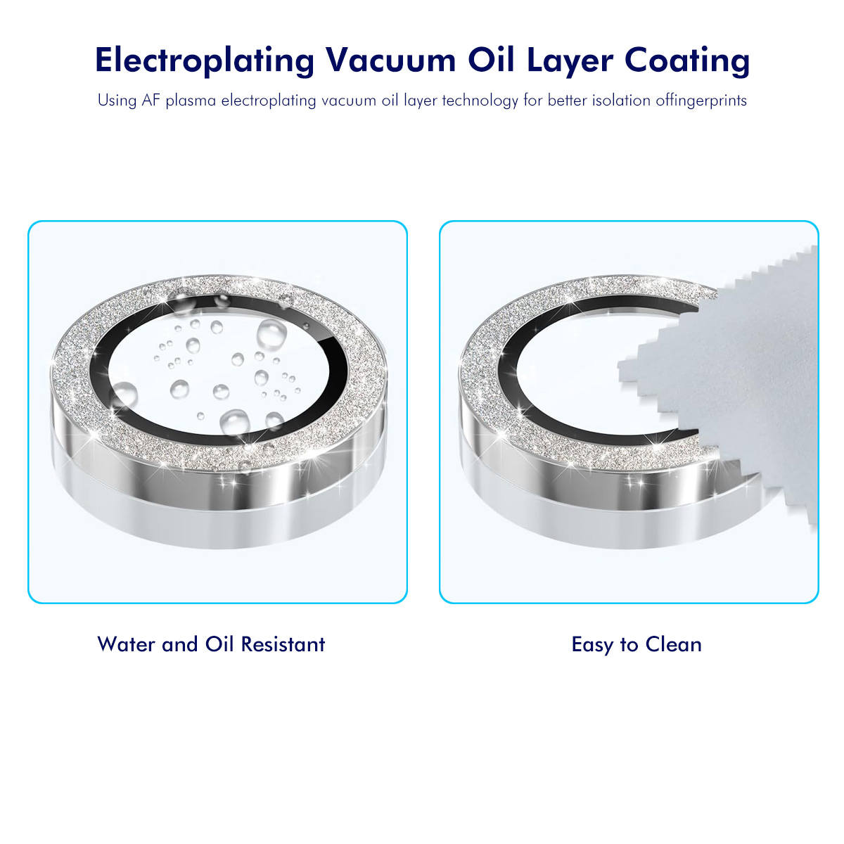 iPhone 17 Pro/17 Pro Max - ENKAY Camera Lens Glass Protector Glitter Sierra Blue - 4