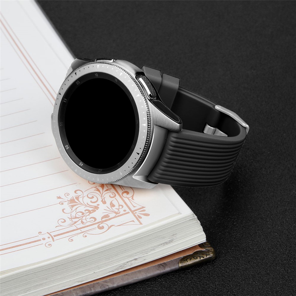 SmartWatch Band 20mm - Silicone Stripe Texture Black - 4