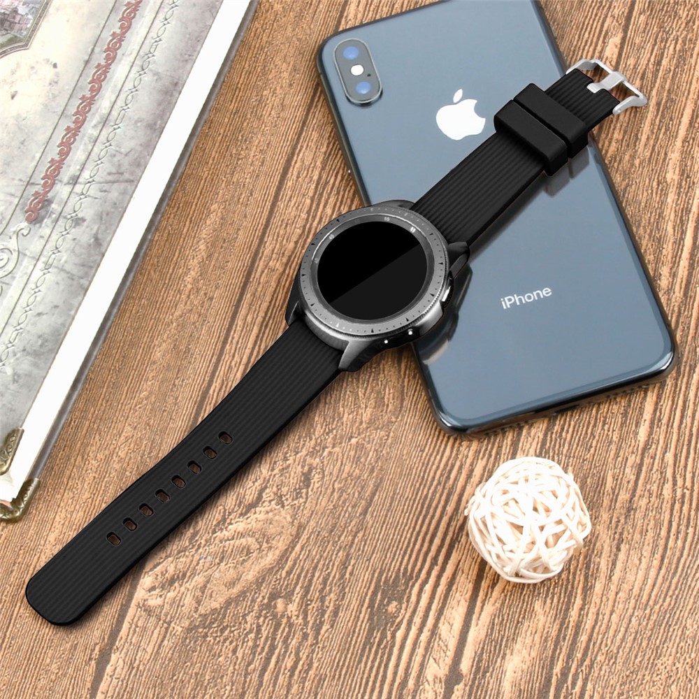 SmartWatch Band 20mm - Silicone Stripe Texture Black - 5