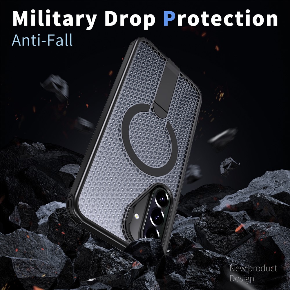 SS Gxy A36/A56 - Kickstand Grid Texture Black - 3