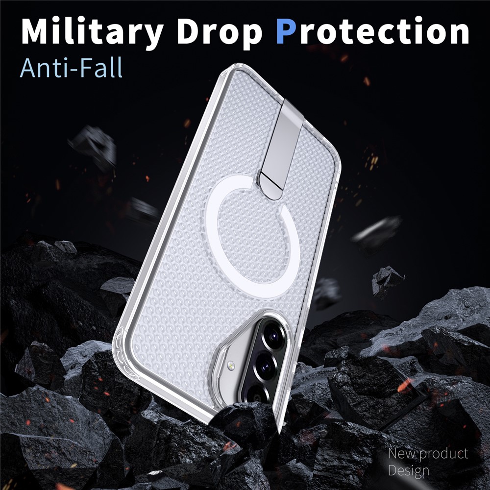 SS Gxy A36/A56 - Kickstand Grid Texture Transparent - 3