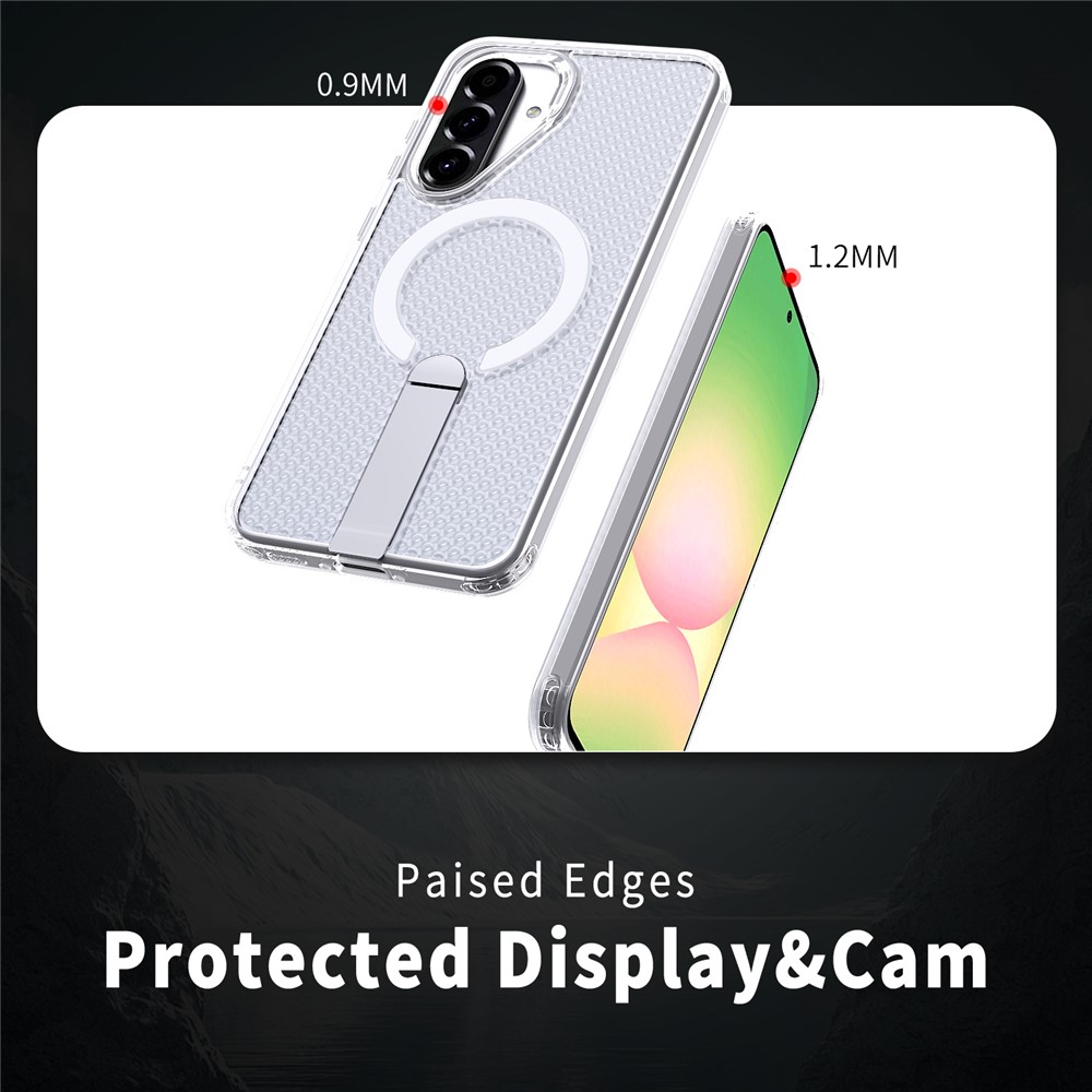 SS Gxy A36/A56 - Kickstand Grid Texture Transparent - 4