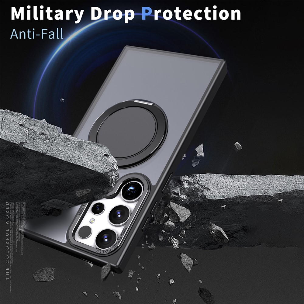 SS Gxy S24 Ultra - Magnetic Ring Kickstand Black - 3