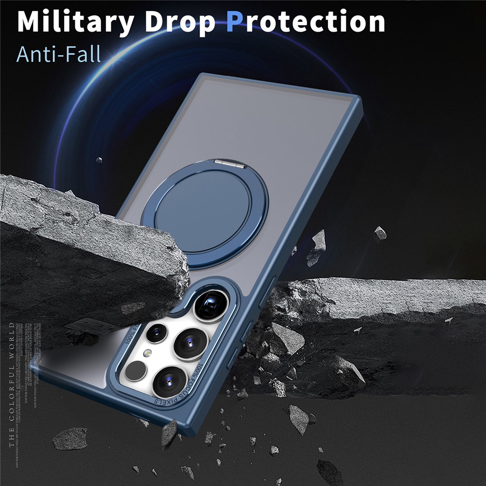 SS Gxy S24 Ultra - Magnetic Ring Kickstand Navy Blue - 3