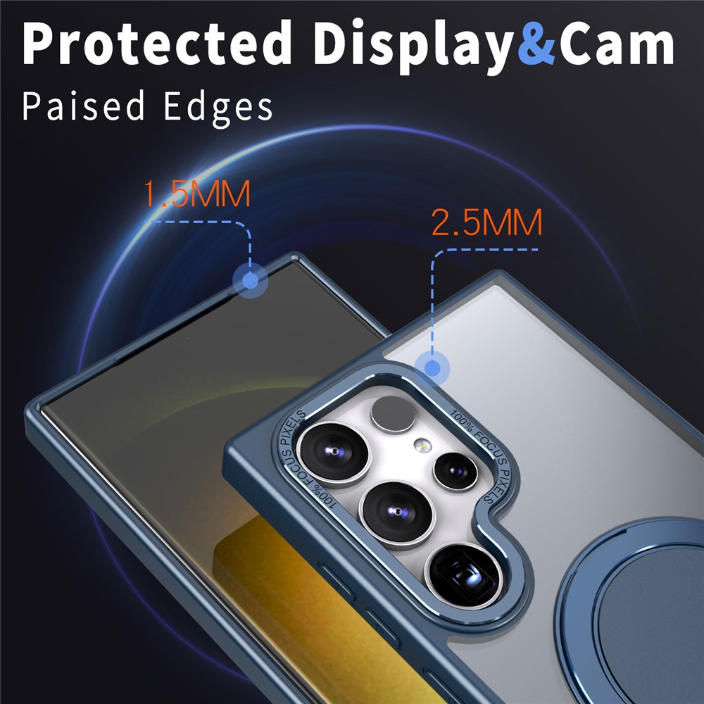 SS Gxy S24 Ultra - Magnetic Ring Kickstand Navy Blue - 5