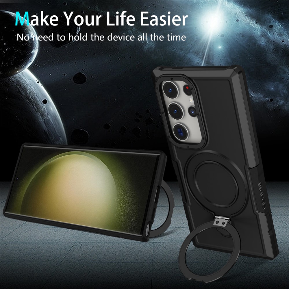 SS Gxy S24 Ultra - Shockproof 2 in 1 With Ring MagSafe Black - 4