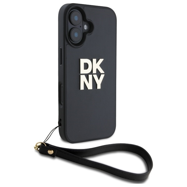 iPhone 16 Pro Max - DKNY Leather Wrist Strap Black - 3