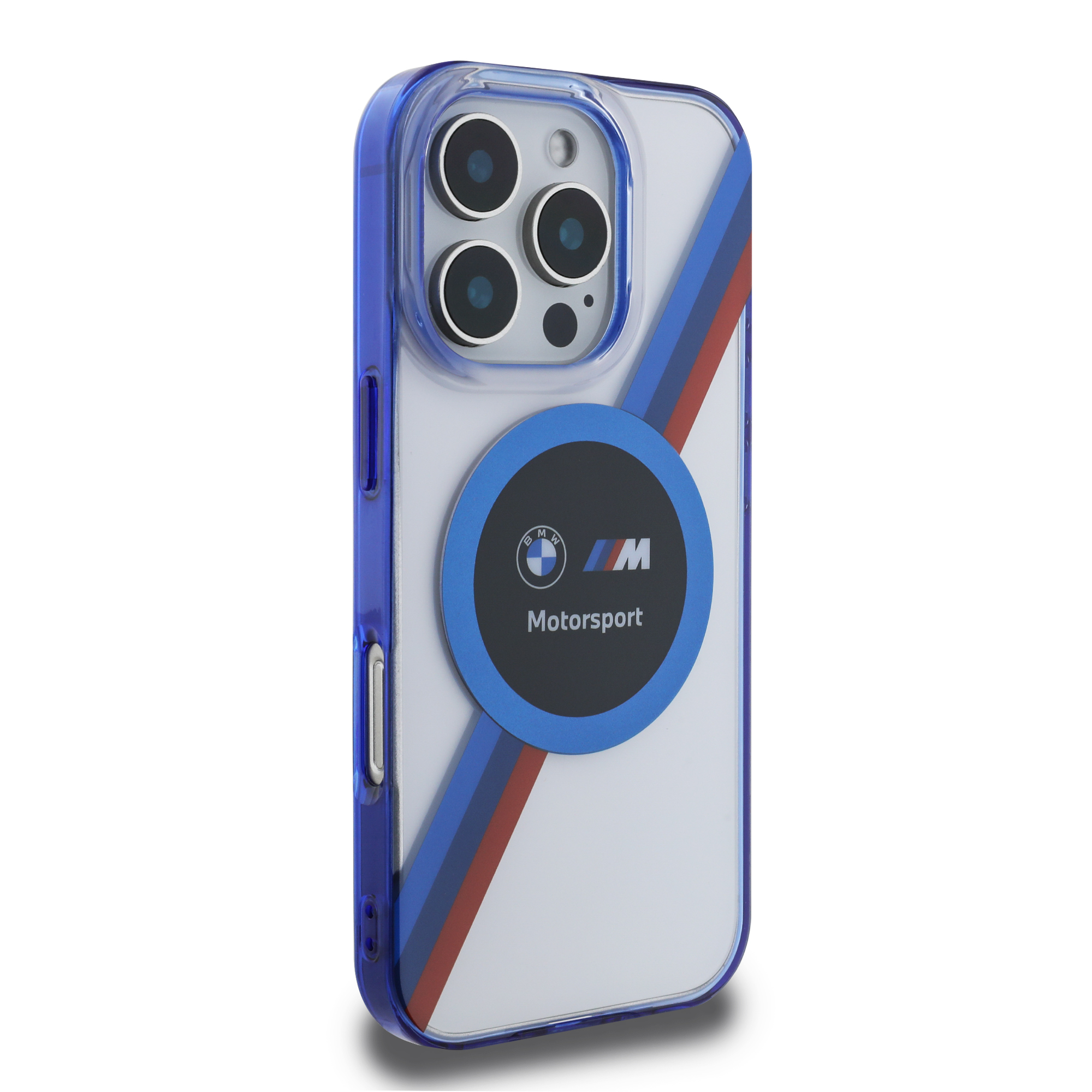 iPhone 16 Pro Max - BMW PC/TPU Clear Hard Case Motorsport MagSafe IML Printed Circle Design - 4