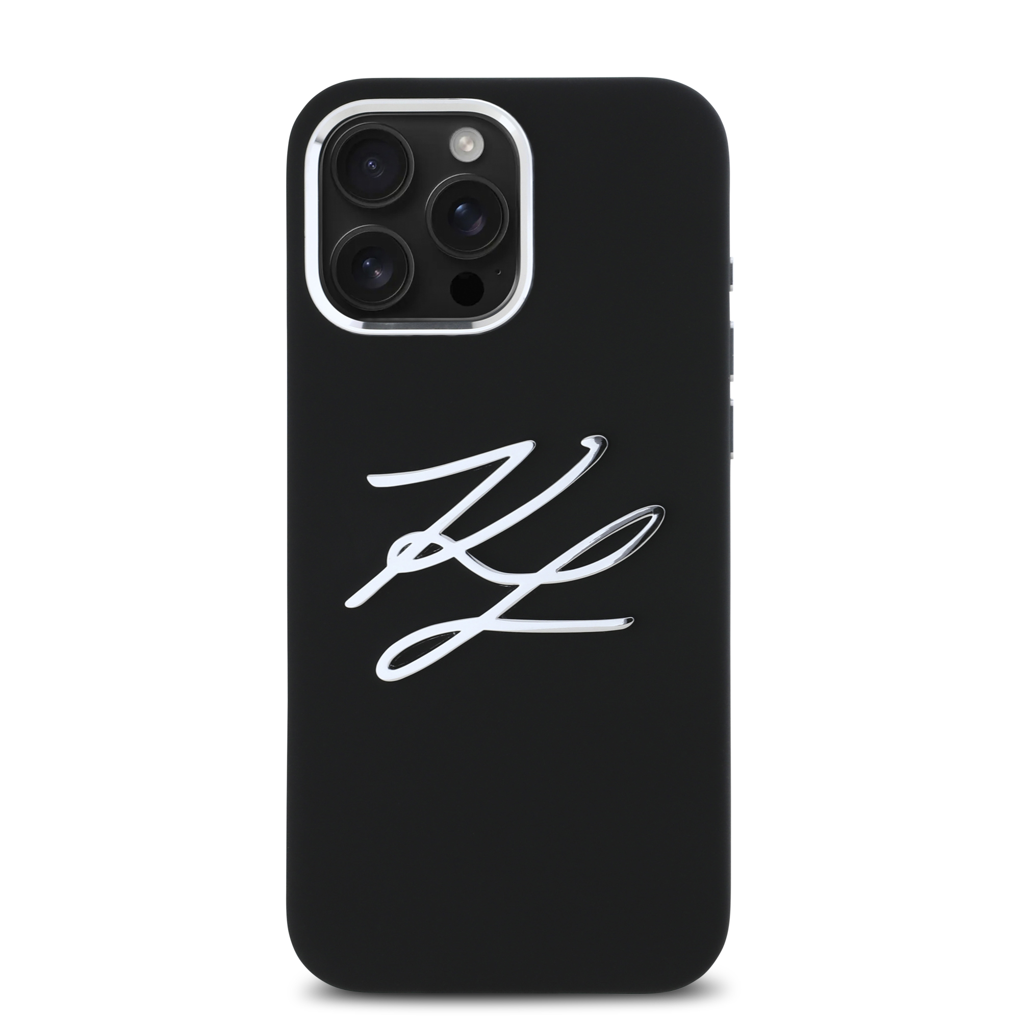 iPhone 16 Pro Max - KARL LAGERFELD Liquid Silicone Big Initials Black - 3