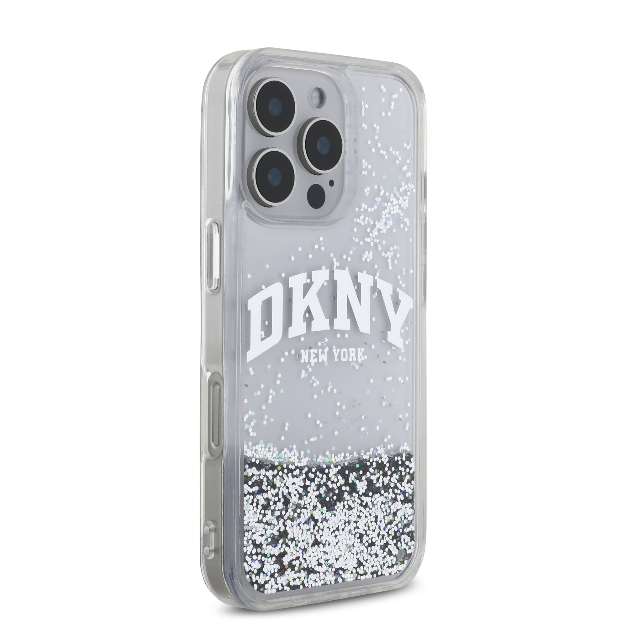 iPhone 16 Pro Max - DKNY Liquid Glitters Arch Logo Silver - 4