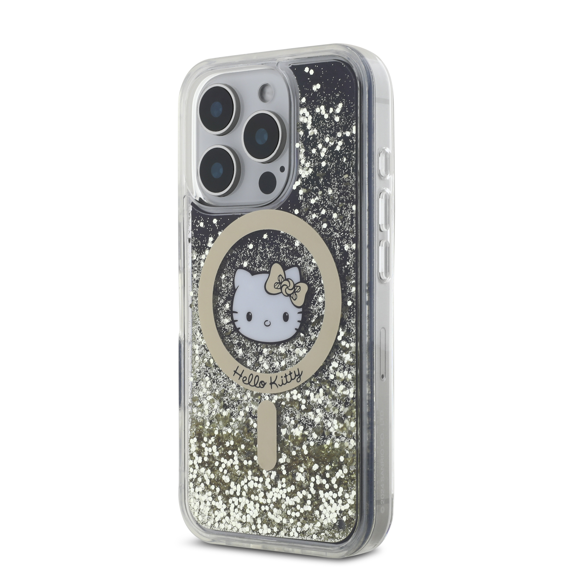 iPhone 16 Pro - HELLO KITTY Liquid Glitters Gold Fever Black - 2