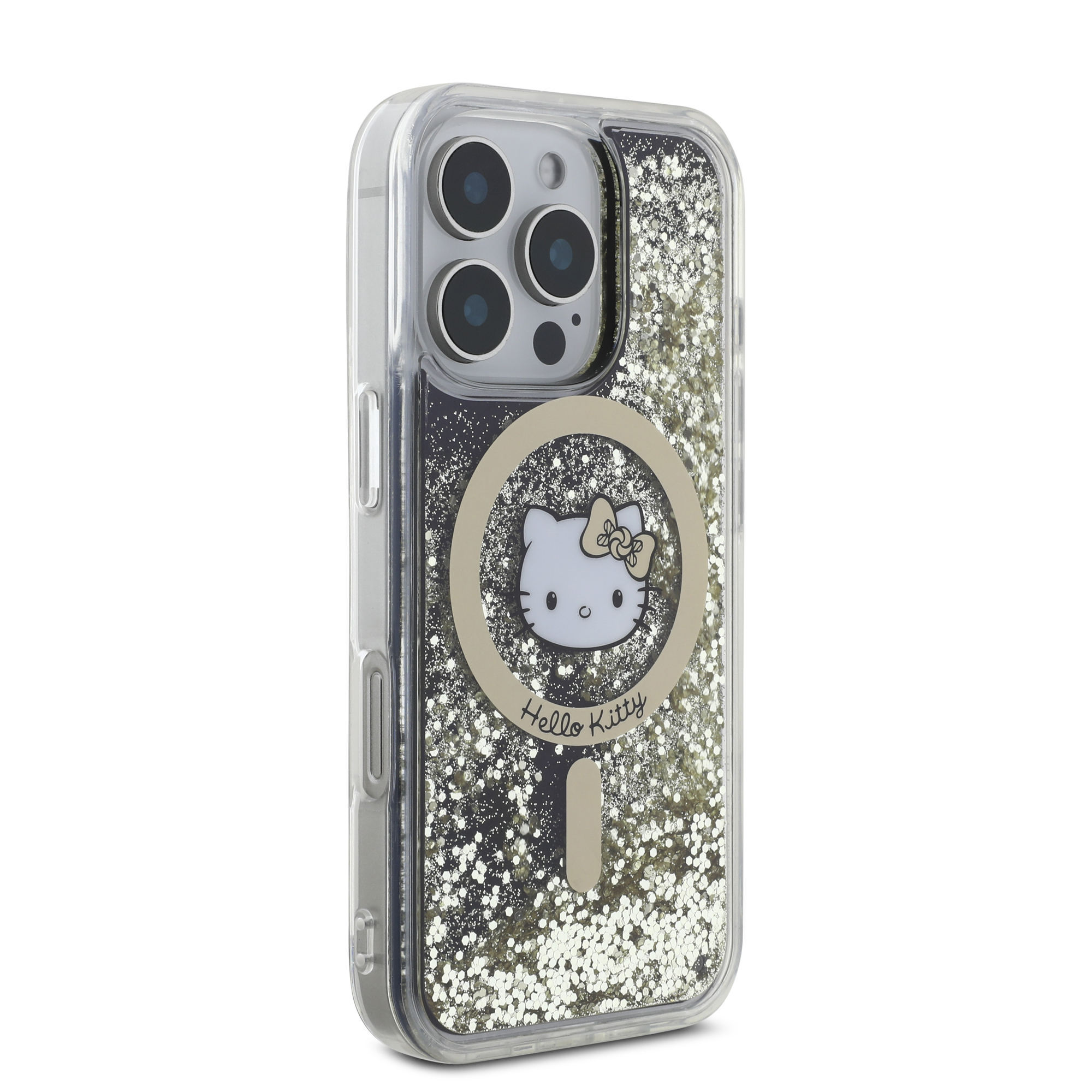 iPhone 16 Pro - HELLO KITTY Liquid Glitters Gold Fever Black - 4