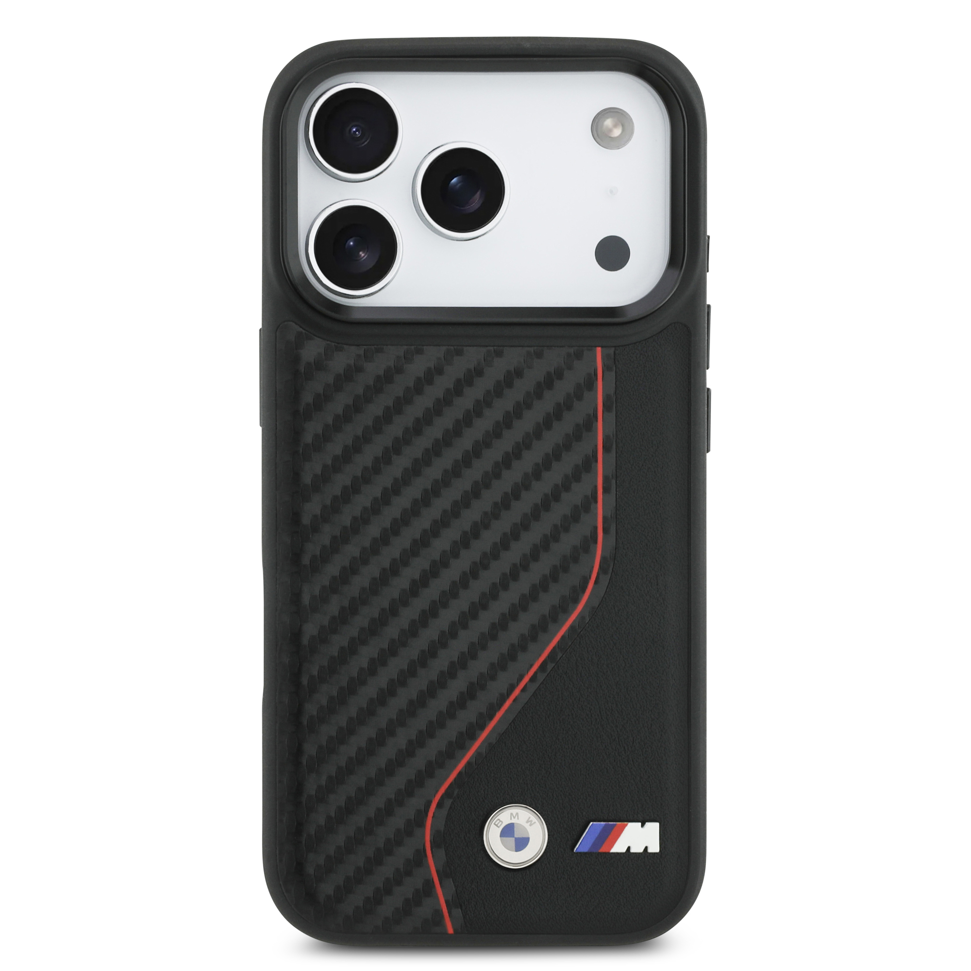 iPhone 17 Pro - BMW Leather Carbon Line Stitched Red - 3