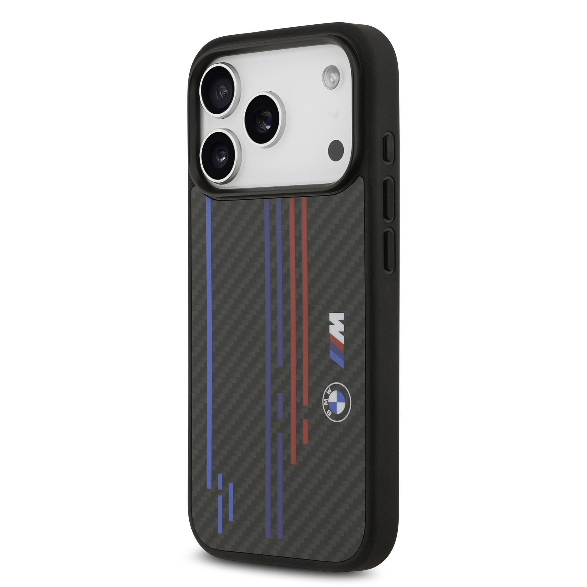 iPhone 17 Pro - BMW Kevlar With Printed Tricolor Lines Black - 2