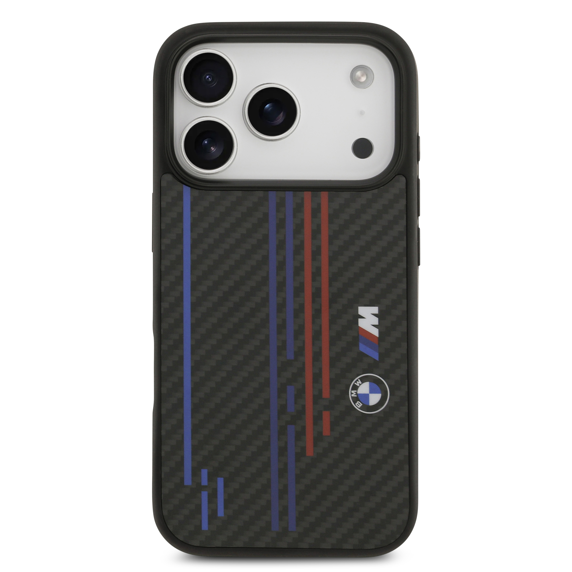 iPhone 17 Pro - BMW Kevlar With Printed Tricolor Lines Black - 3