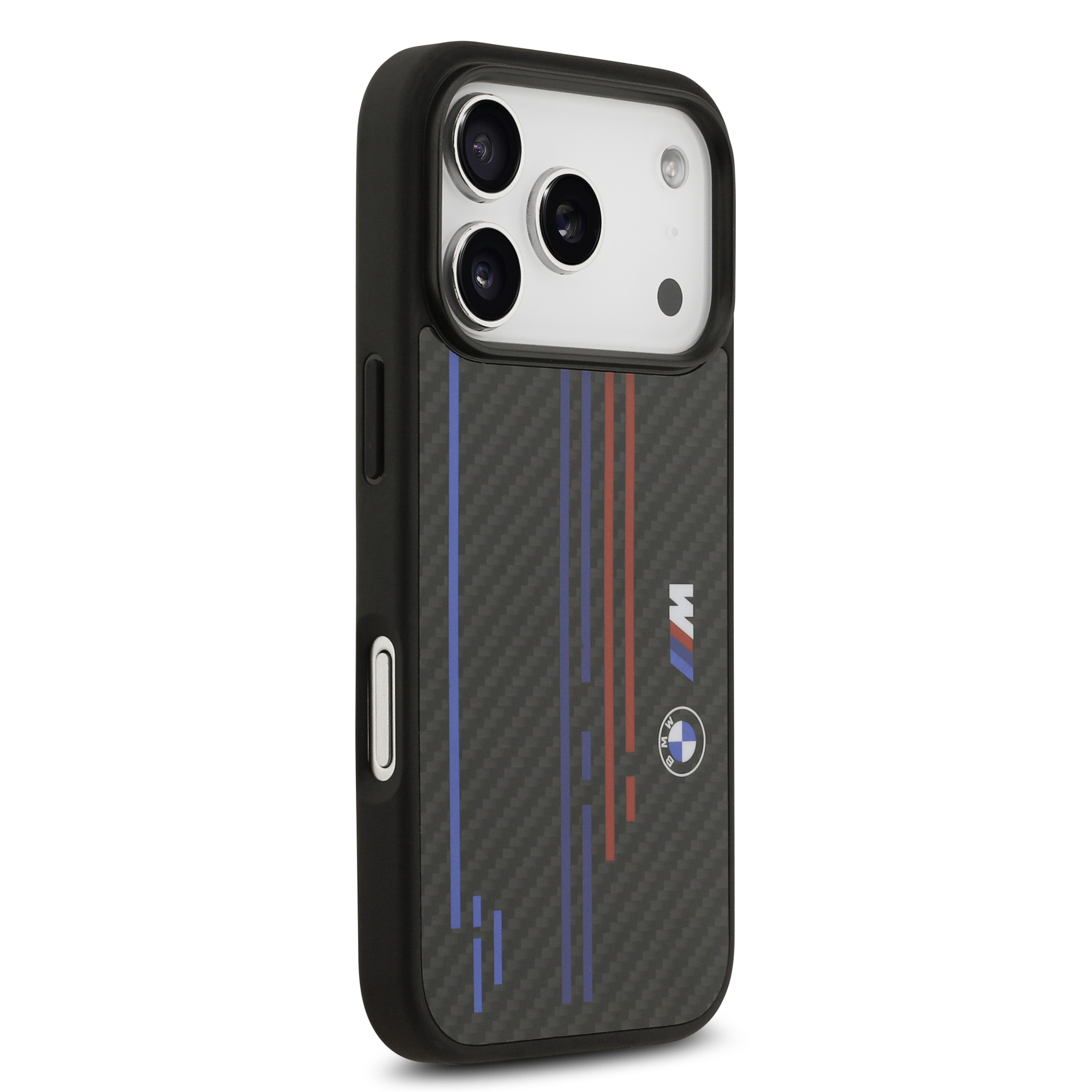 iPhone 17 Pro - BMW Kevlar With Printed Tricolor Lines Black - 4
