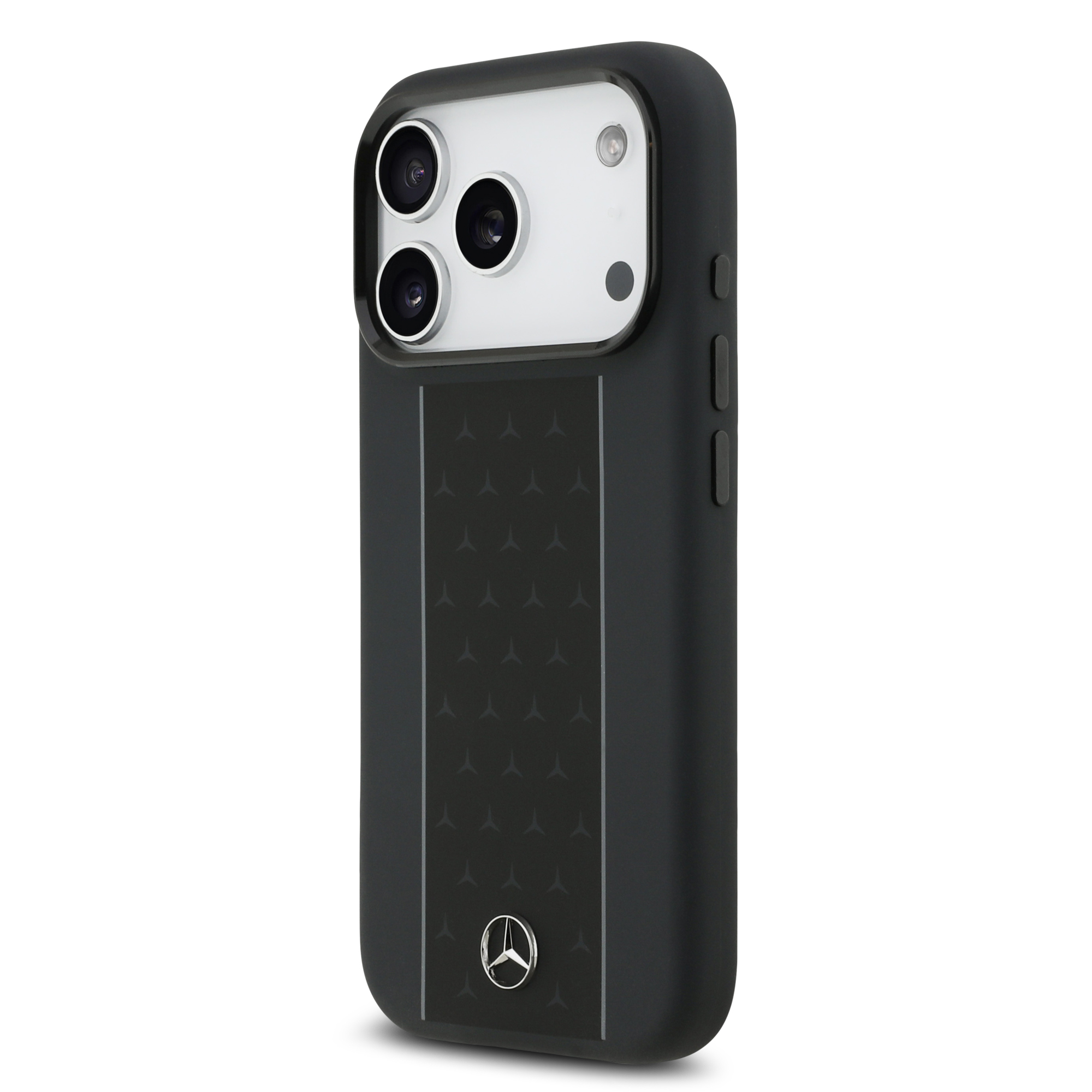 iPhone 17 Pro - MERCEDES BENZ Silicone Case Vertical Stripes Black - 2