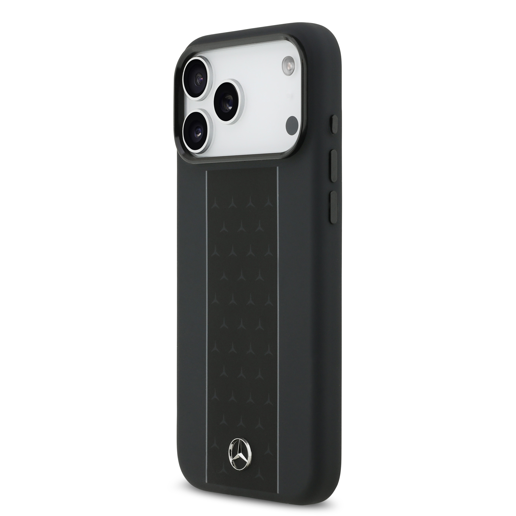 iPhone 17 Pro Max - MERCEDES BENZ Silicone Case Vertical Stripes Black - 2