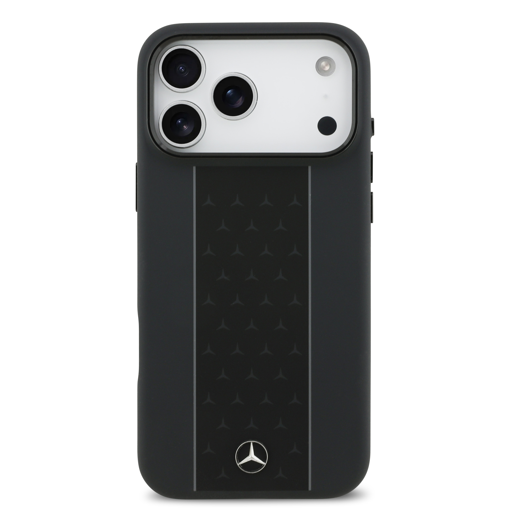 iPhone 17 Pro Max - MERCEDES BENZ Silicone Case Vertical Stripes Black - 3