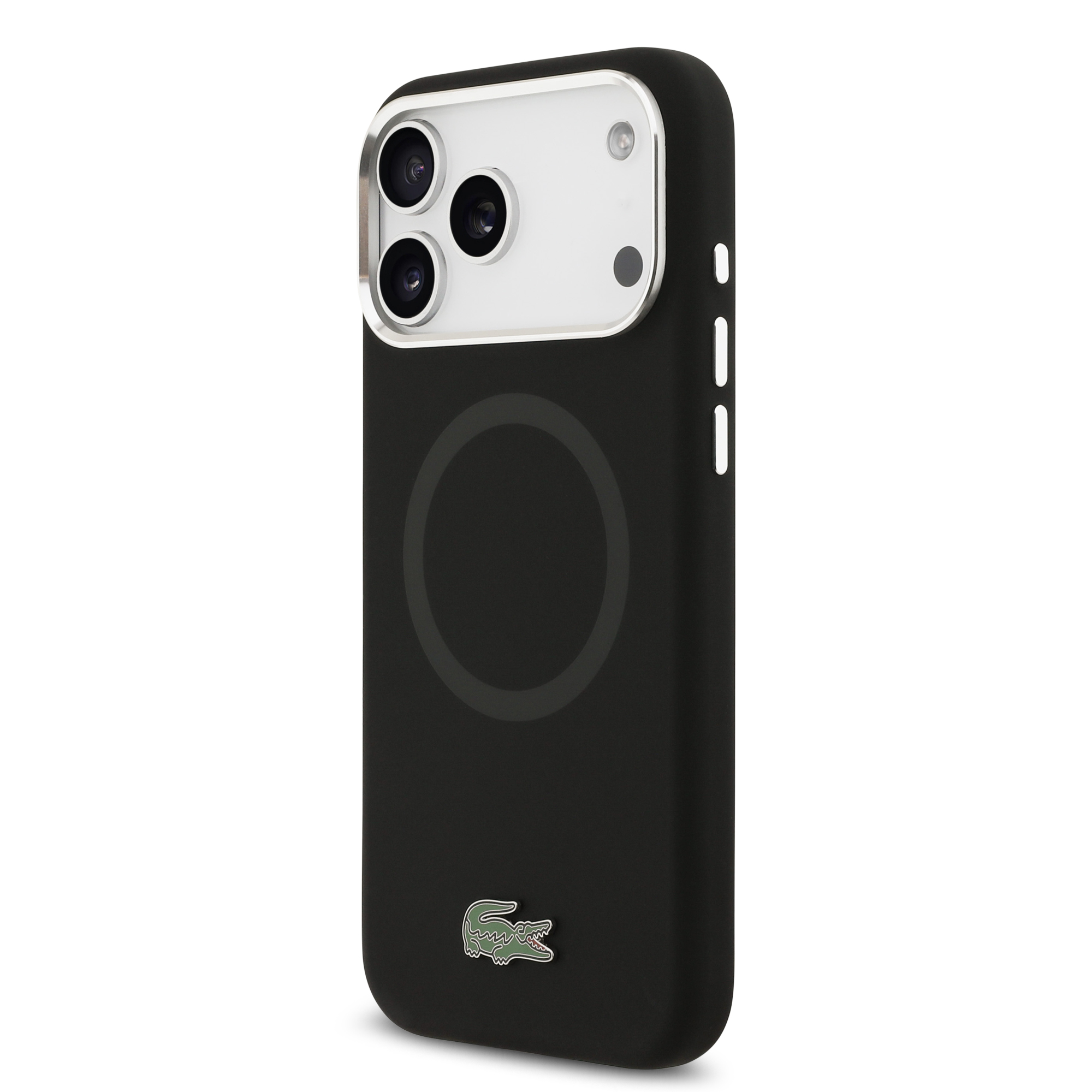 iPhone 17 Pro Max - LACOSTE Silicone Metal Logo Black - 2