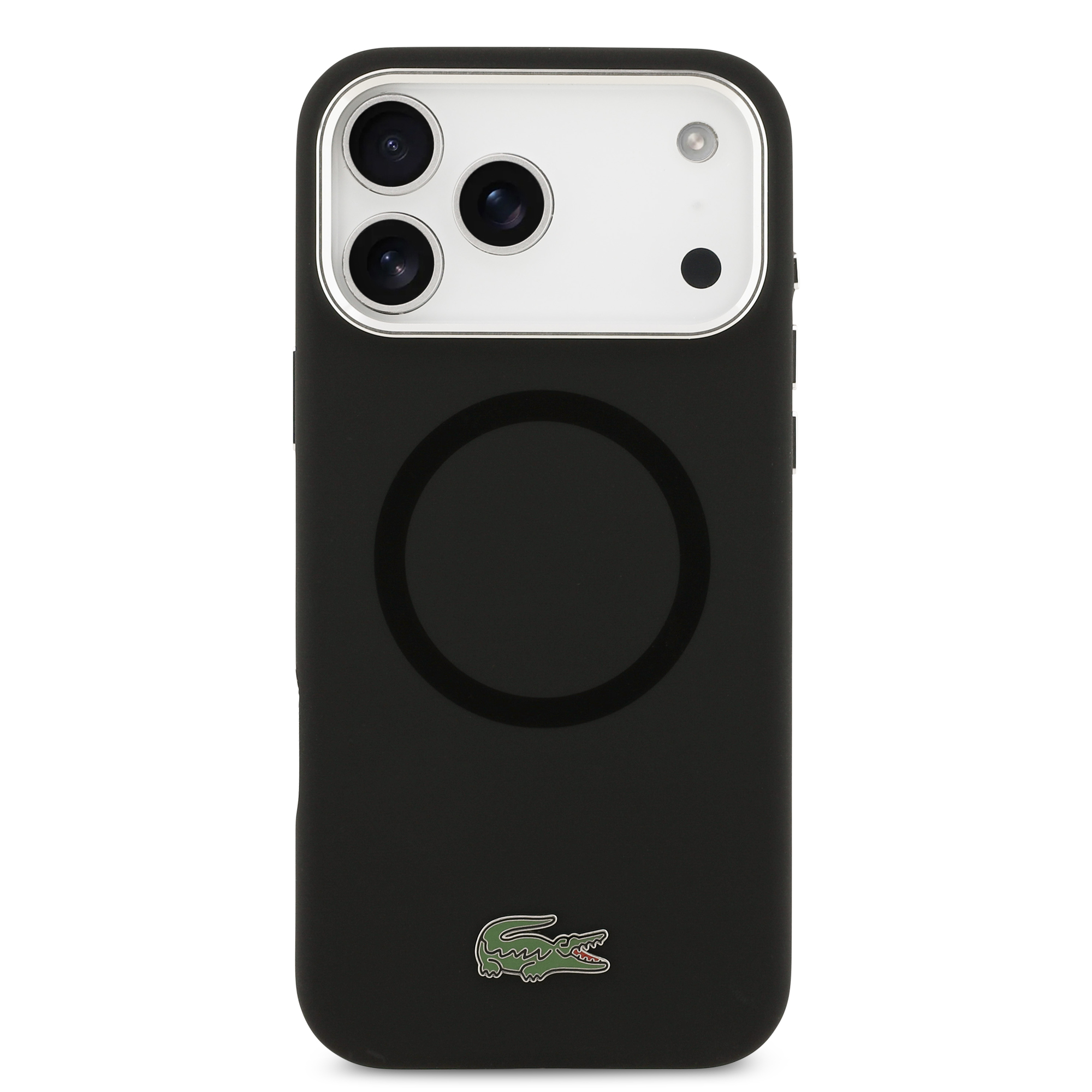 iPhone 17 Pro Max - LACOSTE Silicone Metal Logo Black - 3