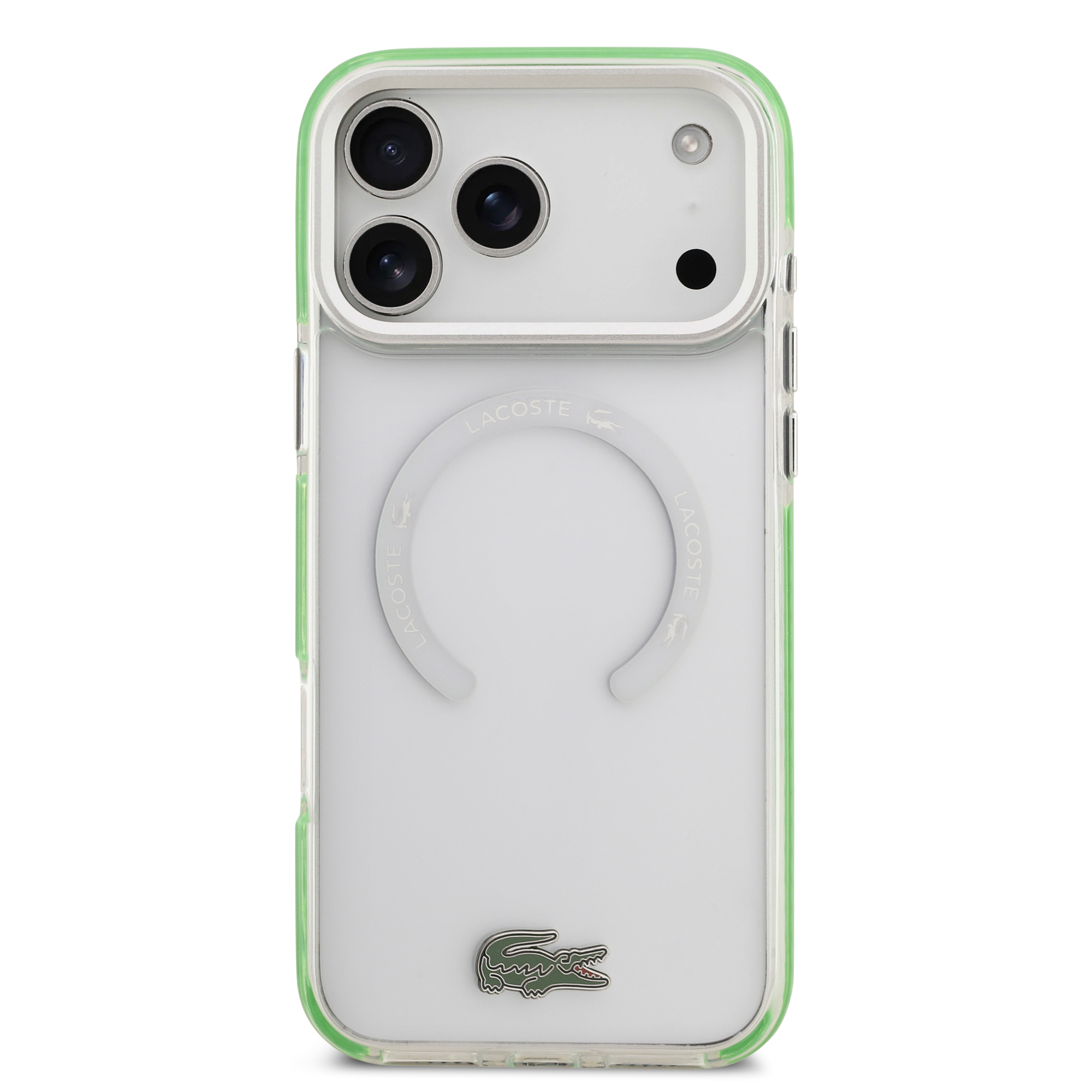 iPhone 17 Pro Max - LACOSTE Shockproof Frosted Finish Clear Green - 3