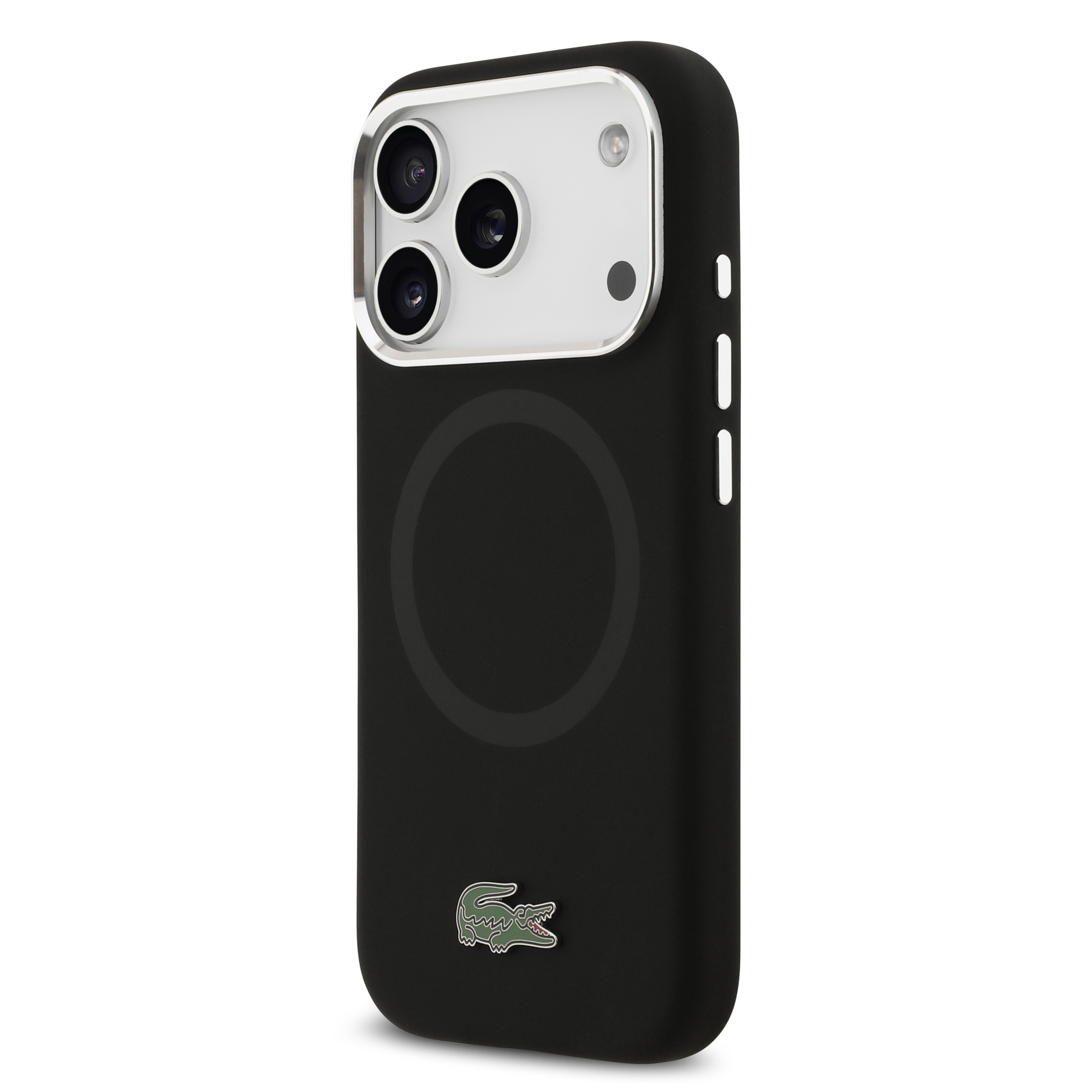 iPhone 17 Pro - LACOSTE Silicone Metal Logo Black - 2