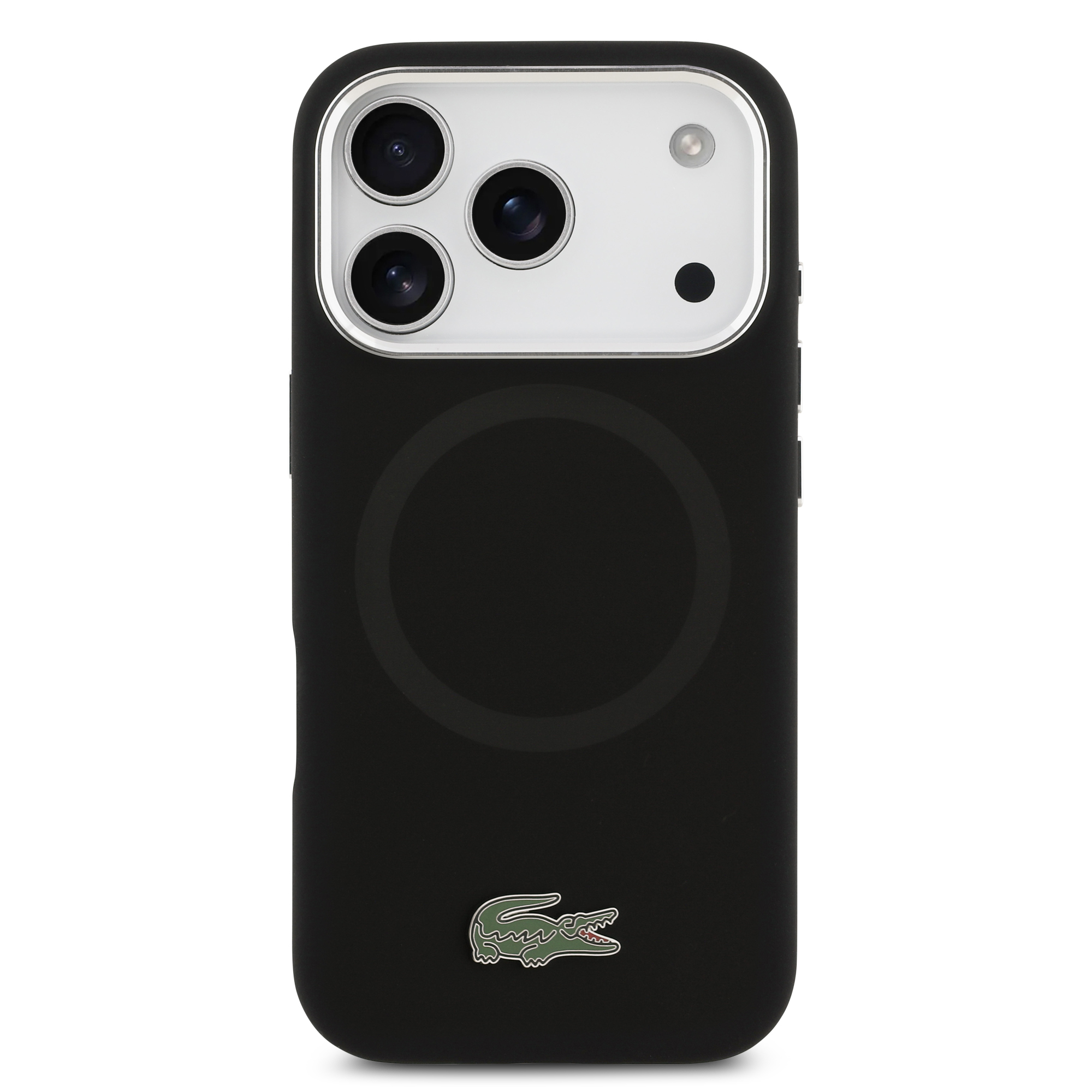 iPhone 17 Pro - LACOSTE Silicone Metal Logo Black - 3