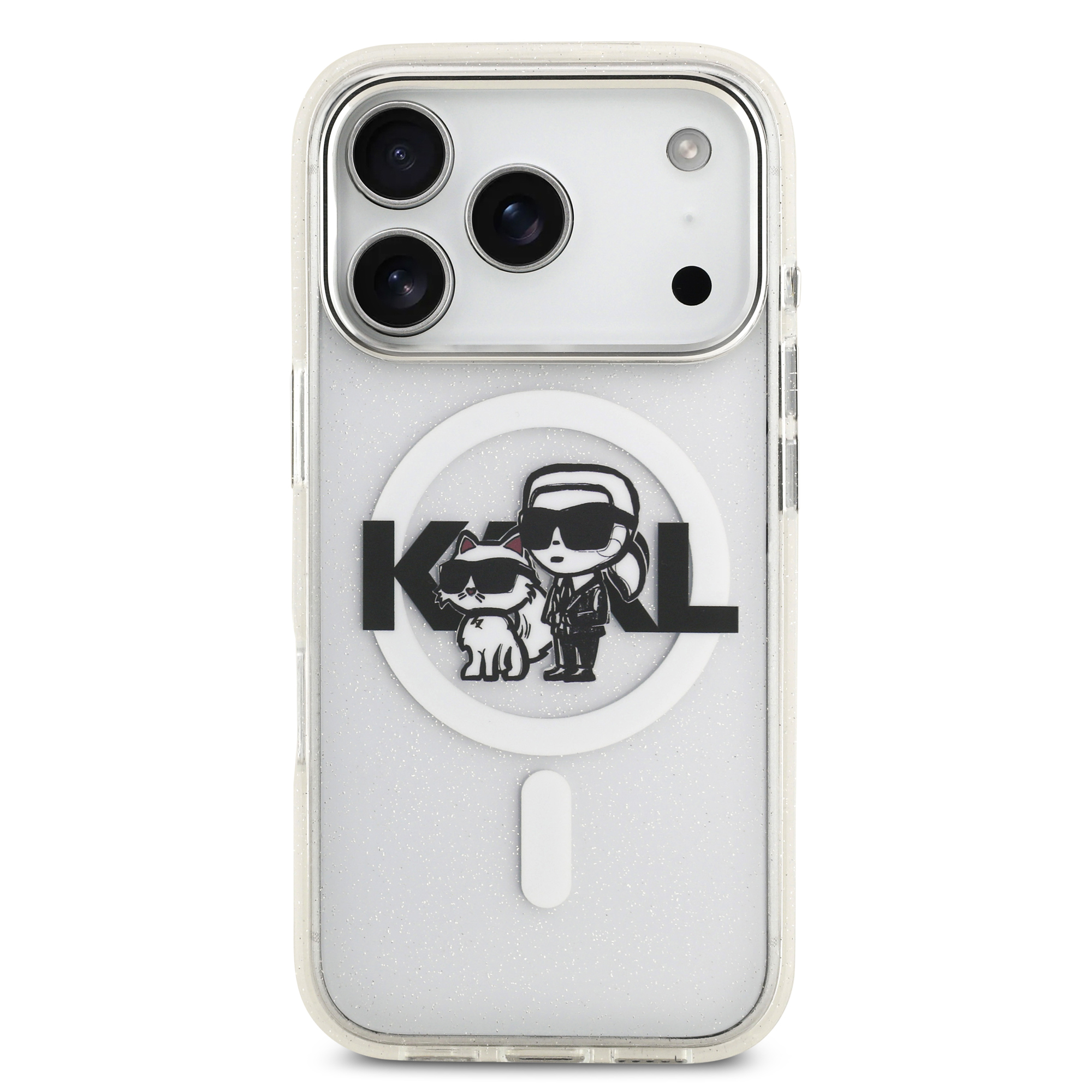 iPhone 17 Pro - KARL LAGERFELD Glitter Karl&Choupette Sketch Clear - 3