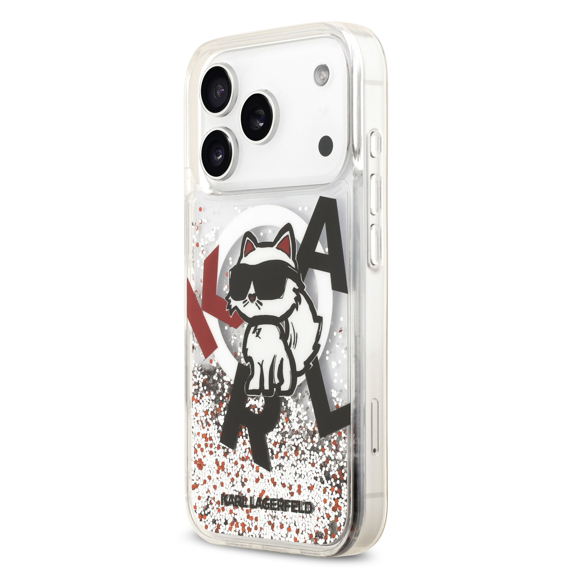 iPhone 17 Pro - KARL LAGERFELD Liquid Glitter With Scattered Choupette Transparent - 2