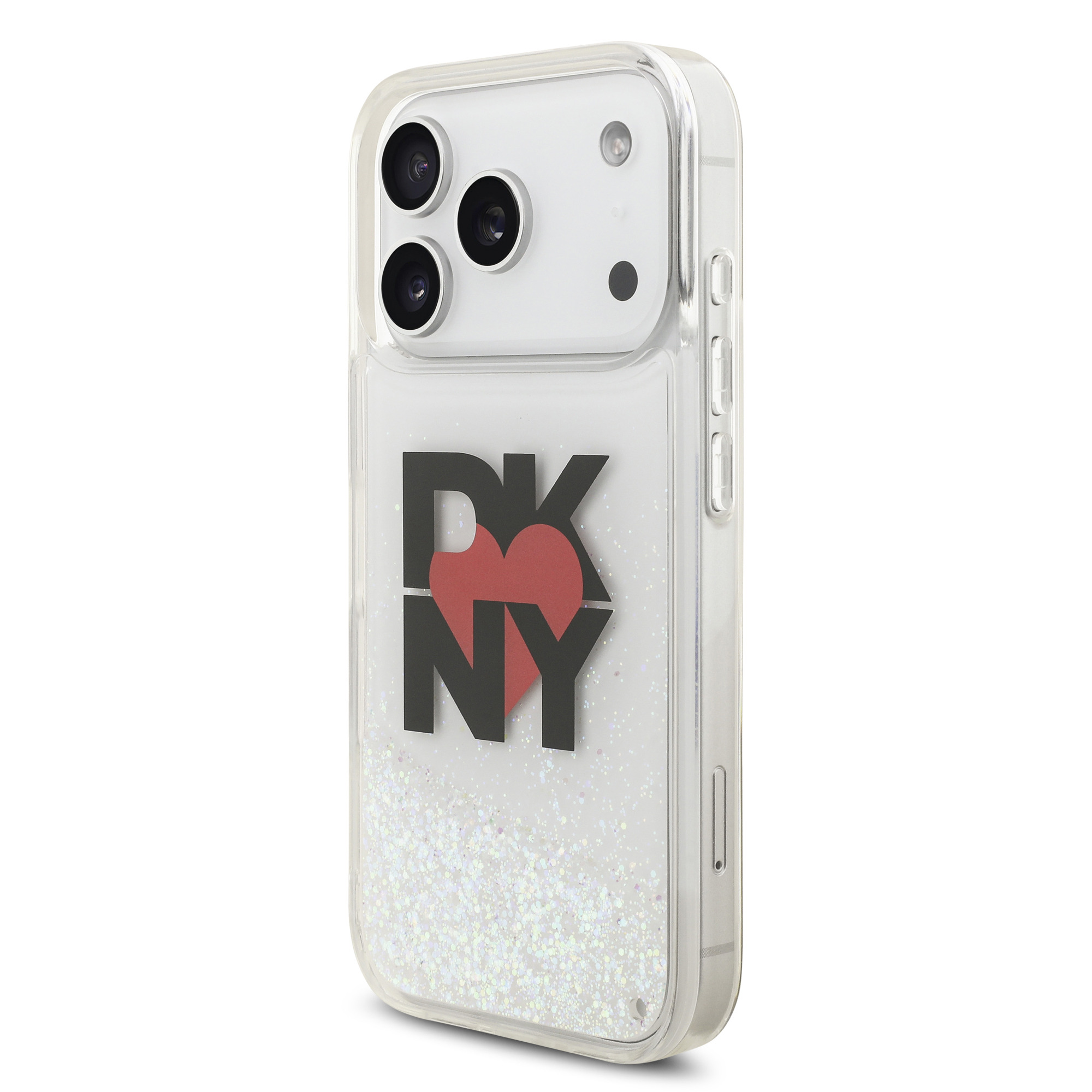 iPhone 17 Pro - DKNY Liquid Glitter With Printed Heart Of NY Logo Transparent - 2