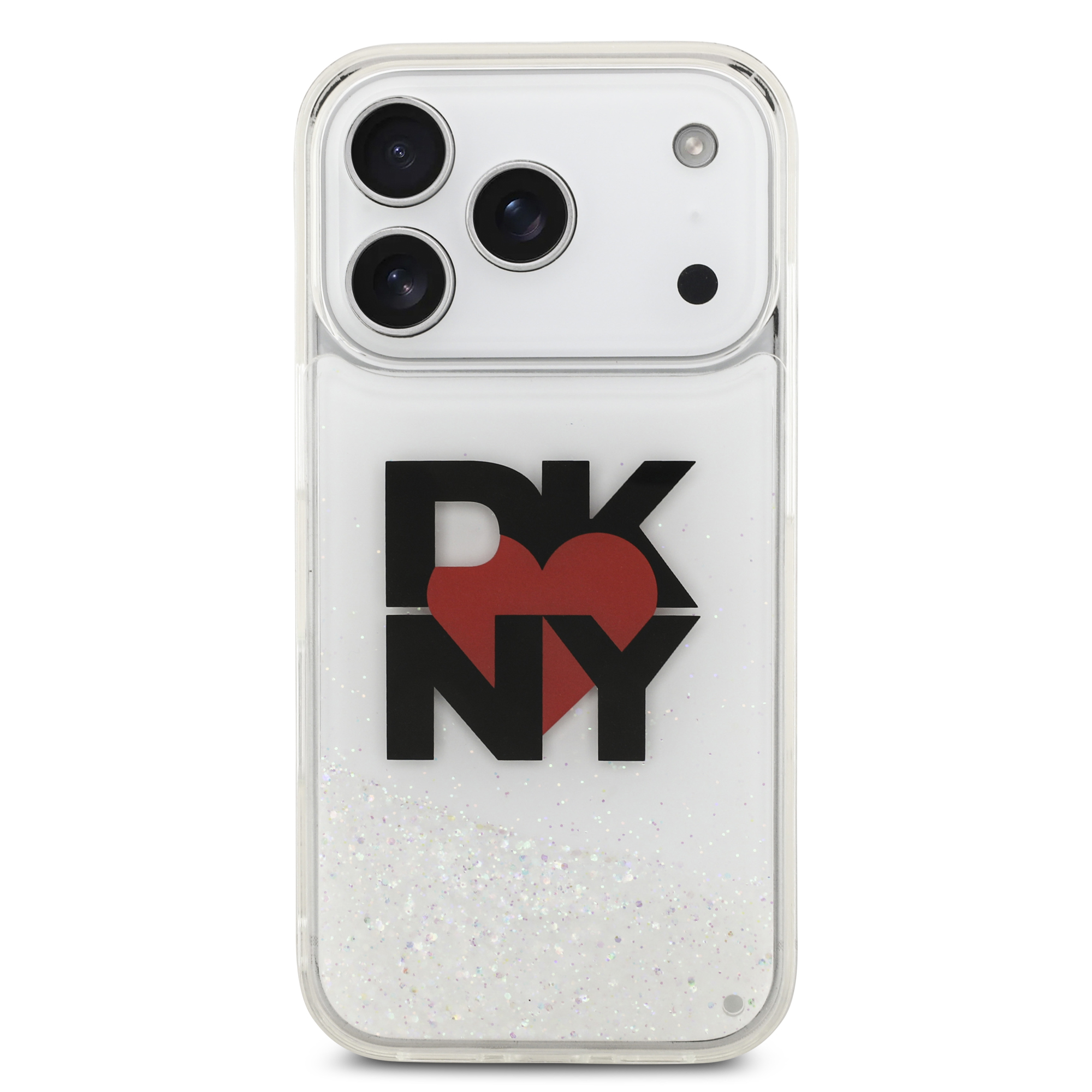 iPhone 17 Pro - DKNY Liquid Glitter With Printed Heart Of NY Logo Transparent - 3