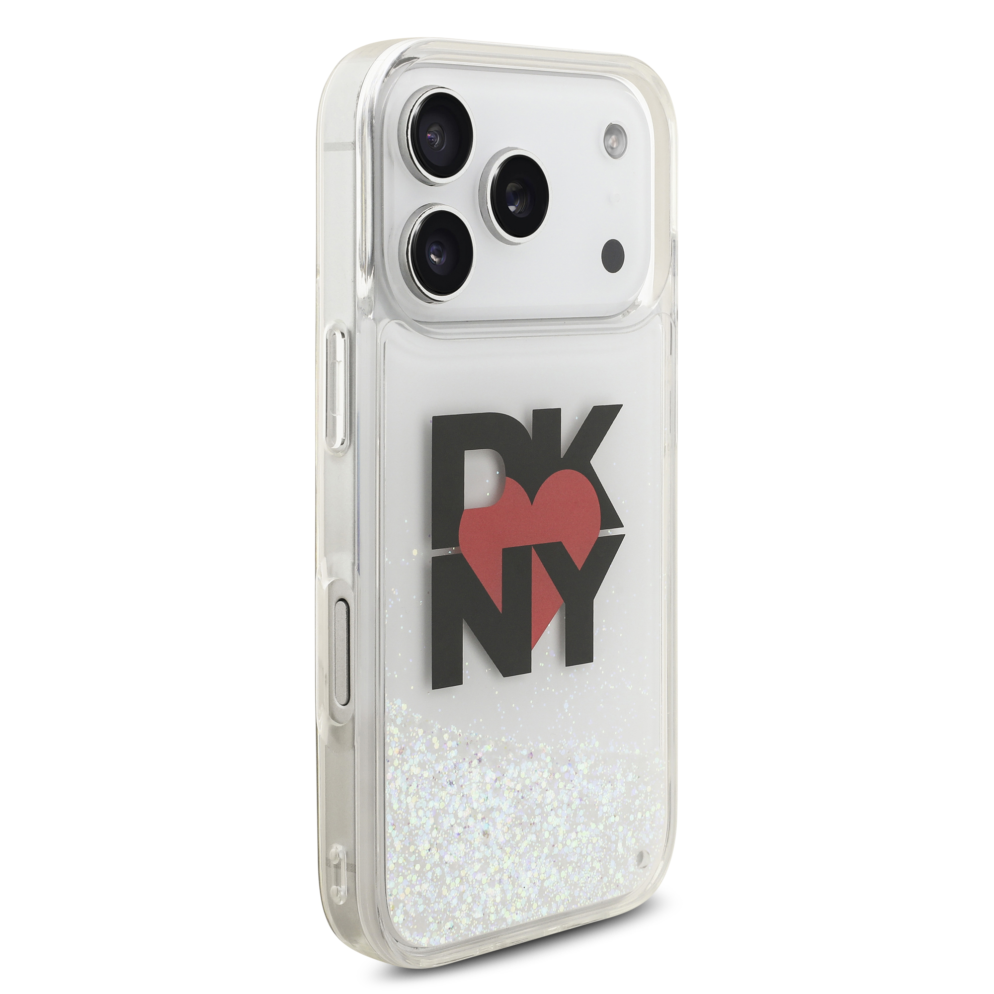 iPhone 17 Pro - DKNY Liquid Glitter With Printed Heart Of NY Logo Transparent - 4