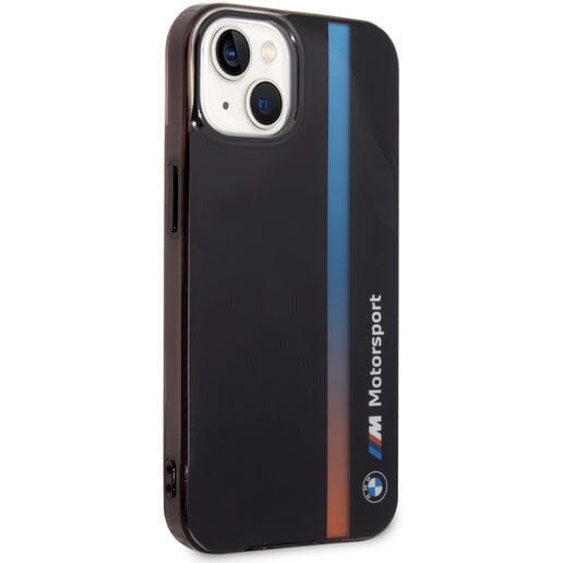 iPhone 14 - BMW Liquid Silicone Tricolor Stripes Black - 2
