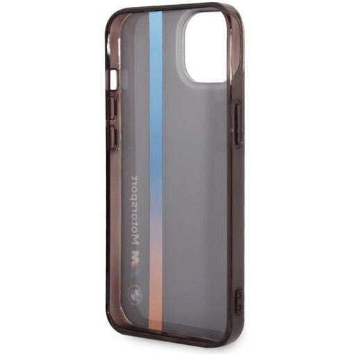 iPhone 14 - BMW Liquid Silicone Tricolor Stripes Black - 3