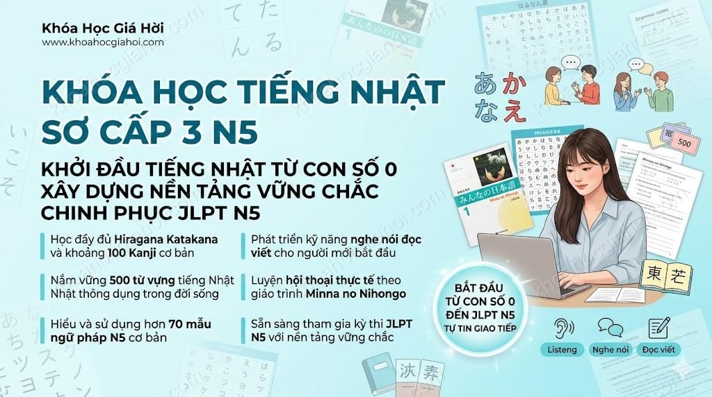 Khóa Học Tiếng Nhật Sơ Cấp 3 (N5)