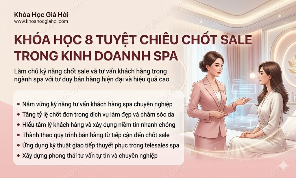 Khóa Học 8 Tuyệt Chiêu Chốt Sale Trong Kinh Doanh Spa