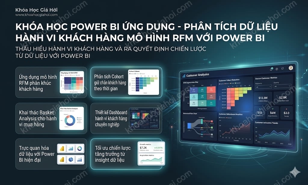 Khóa Học Power BI Ứng Dụng - Phân Tích Dữ Liệu Hành Vi Khách Hàng (Mô Hình Rfm) Với Power BI