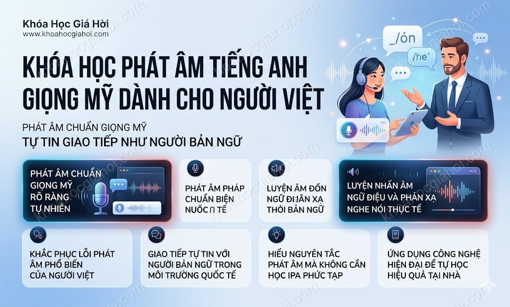 Khóa Học Phát Âm Tiếng Anh Giọng Mỹ Dành Cho Người Việt