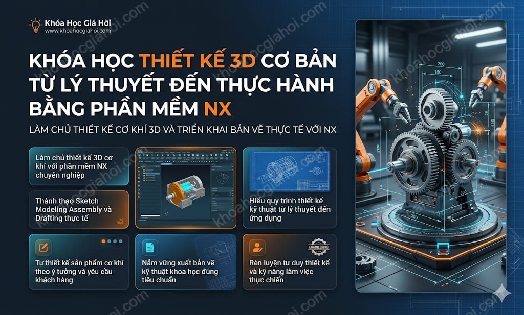 Khóa Học Thiết Kế 3d Cơ Bản Từ Lý Thuyết Đến Thực Hành Bằng Phần Mềm Nx