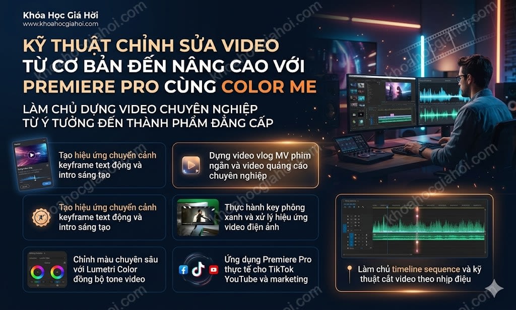 Kỹ Thuật Chỉnh Sửa Video Từ Cơ Bản Đến Nâng Cao Với Premiere Pro Cùng Color Me