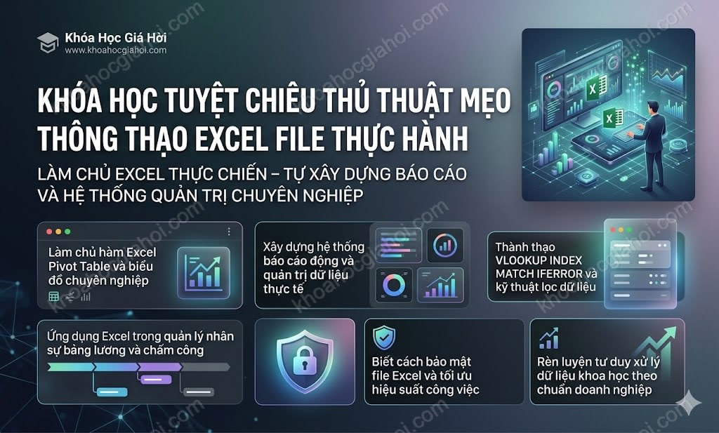 Khóa Học Tuyệt Chiêu - Thủ Thuật - Mẹo Thông Thạo Excel (file Thực Hành)