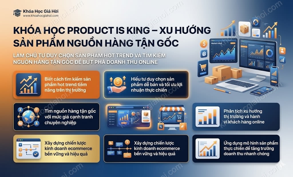 Khóa Học Product Is King – Xu Hướng Sản Phẩm Nguồn Hàng Tận Gốc
