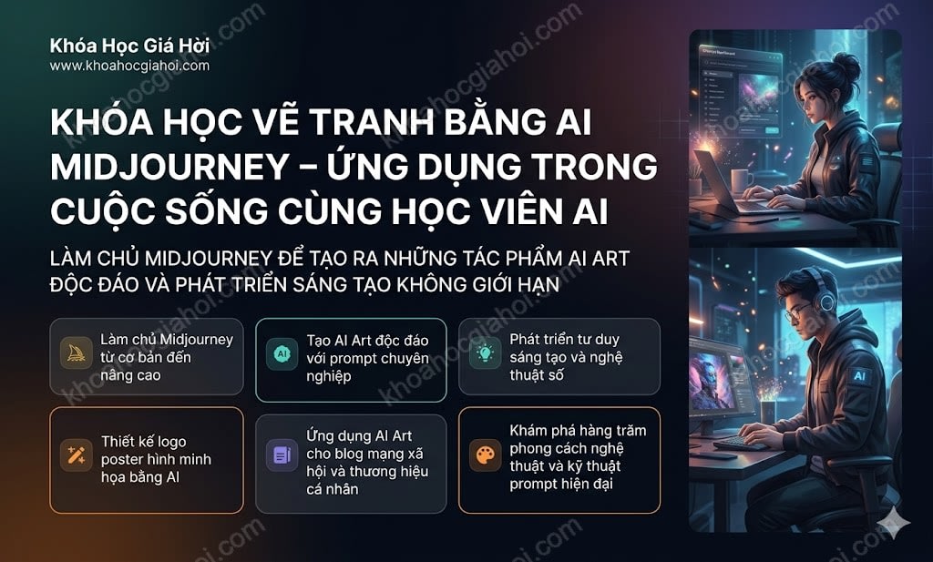 Khóa Học Vẽ Tranh Bằng AI Midjourney – Ứng Dụng Trong Cuộc Sống Cùng Học Viên AI Khóa Học Vẽ Tranh Bằng AI Midjourney – Ứng Dụng Trong Cuộc Sống Cùng Học Viên AI