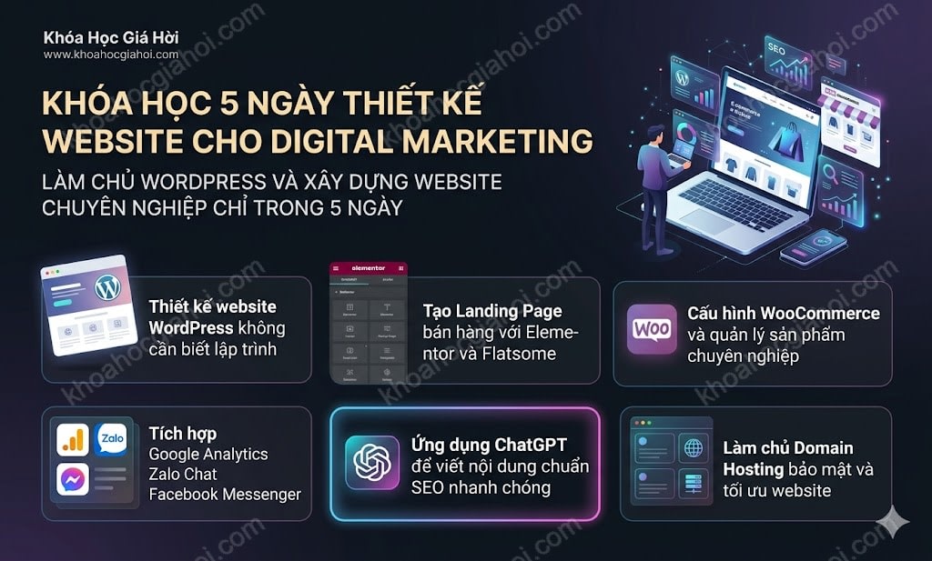 Khóa Học 5 Ngày Thiết Kế Website Cho Digital Marketing