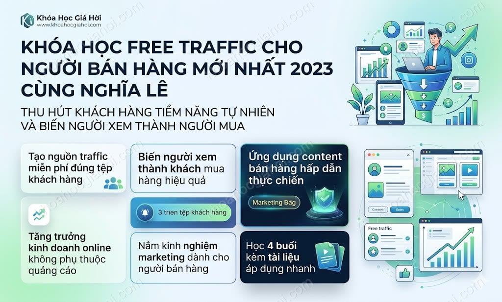 Khóa Học Free Traffic Cho Người Bán Hàng Mới Nhất 2023 Cùng Nghĩa Lê
