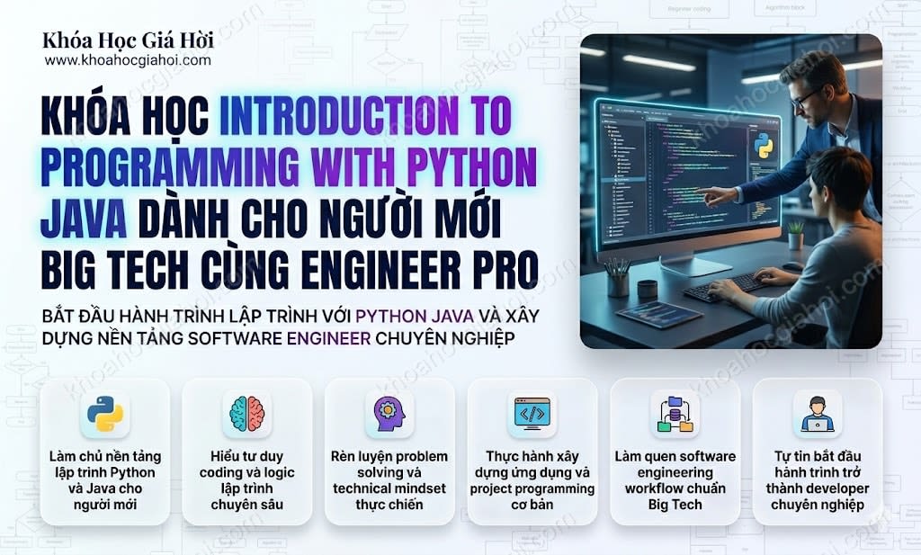 Khóa Học Introduction To Programming With Python, Java Dành Cho Người Mới Big Tech Cùng Engineer Pro