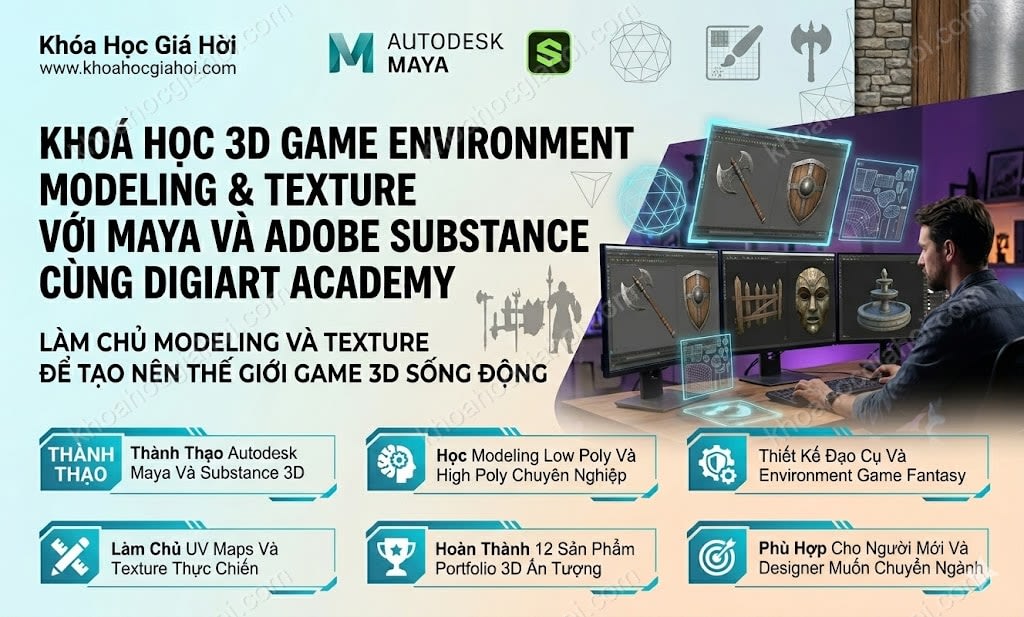 Khoá Học 3D Game Environment Modeling & Texture Với Maya Và Adobe Substance Cùng Digiart Academy