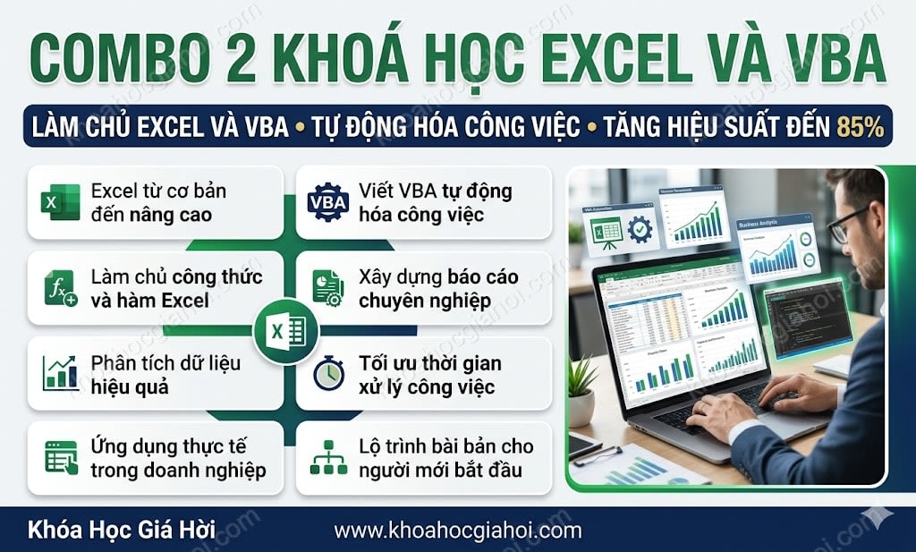 Combo 2 Khoá Học Excel Và Vba